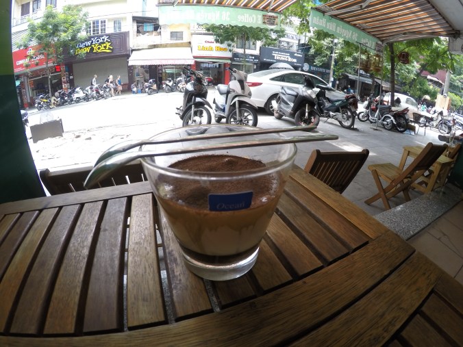 Egg coffee, in all it's frothy glory.